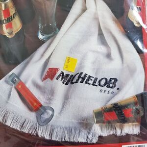 New Vintage Bucilla Michelob Beer Bar Towel Cross Stitch Kit Golf
